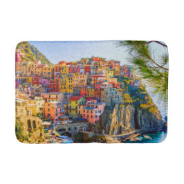 Tapete De Banheiro Pintura Cinque Terre Liguria Itália Cliff