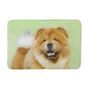 Tapete De Banheiro Pintura De Chow Chow - Arte De Cachorro Original