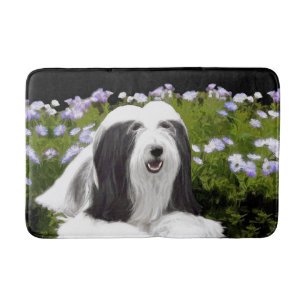 Tapete De Banheiro Pintura de Collie com Mão - Arte de Cão Original