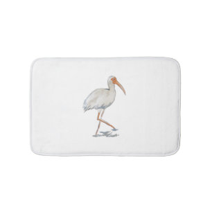 Tapete De Banheiro Pintura De Pássaros Costeiros De Praia De Ibis Br