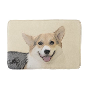 Tapete De Banheiro Pintura de Pembroke Welsh Corgi - Arte Original pa