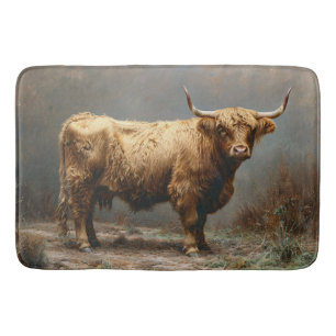 Tapete De Banheiro Pintura de Vintagem de Corpo de Cheio de Vaca em H