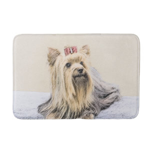 Tapete De Banheiro Pintura de Yorkshire Terrier - Arte de Cachorro Or