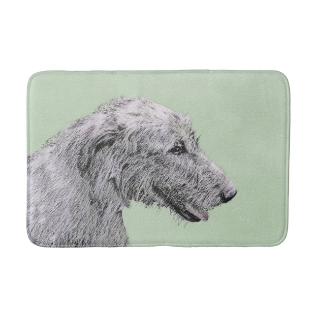 Tapete De Banheiro Pintura em Wolfhound Irlandês - Arte em Cachorro O (Frente)