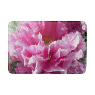 Tapete De Banheiro *~* Pintura Floral de Peônia Rosa Arte Original AR
