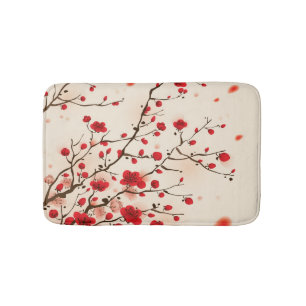 Tapete De Banheiro Pintura oriental do estilo, flor da ameixa no