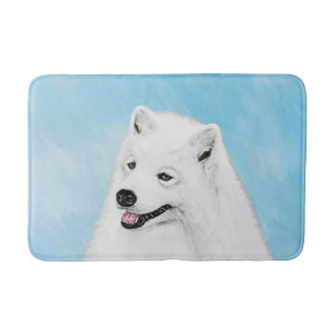 Tapete De Banheiro Pintura Samoyed - Arte Cachorosa Original