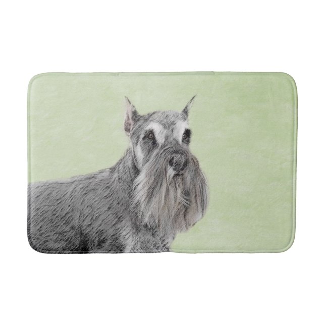 Tapete De Banheiro Pintura Schnauzer (Giant, Standard) - Arte Canina (Frente)