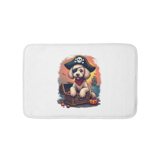 Tapete De Banheiro Pirate Poodle Plunder (frente)