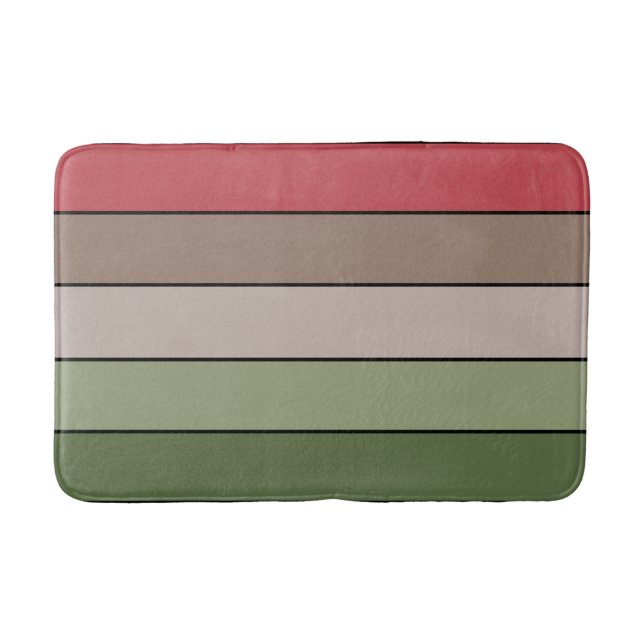 Tapete De Banheiro Pistachio Nut Shell Green Red Stripes (Frente)