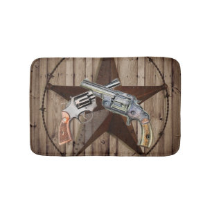 Tapete De Banheiro pistolas-estrela-do-mar-russa de caubói do oeste d