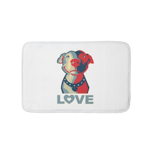 Tapete De Banheiro Pitbull - AMOR (frente)