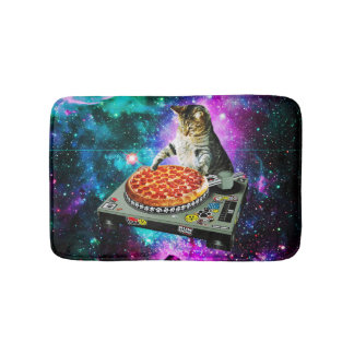 Tapete De Banheiro Pizza do gato do DJ do espaço