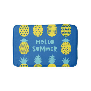 Tapete De Banheiro Placa de colheita de abacaxi divertida Design