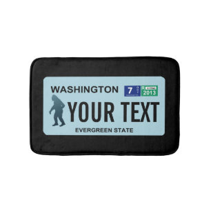 Tapete De Banheiro Placa de Licença de Washington Sasquatch