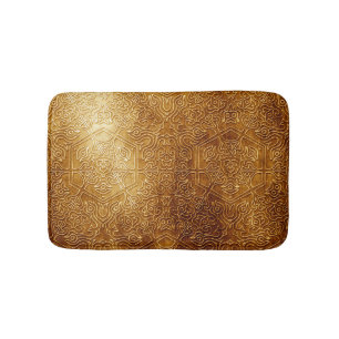 Tapete De Banheiro Placa metálica Dourada do Ornamentado clássico