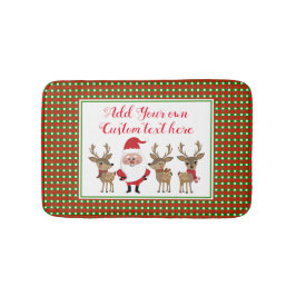 Tapete De Banheiro Plaid Natal Tipografia Personalizada Papai Noel