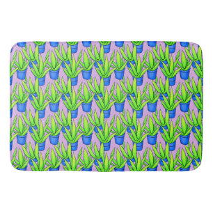 Tapete De Banheiro Plantas de Aloe Vera Estampado Têxtil
