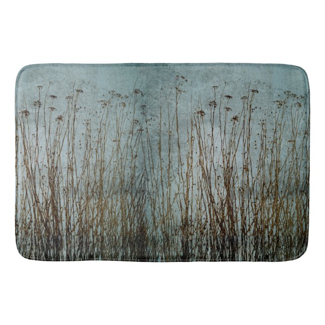 Tapete De Banheiro Plantas Secas Azuis Azuis Azuis-Vedadas (Frente)