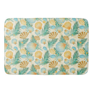 TAPETE DE BANHEIRO PLANTAS TROPICAIS DE VERÃO E PASTELAS