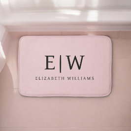 Tapete De Banheiro Poeira Rosada Desbotada Moderno Script Monograma d