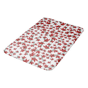 Tapete De Banheiro poinsétia vermelha padrão floral de Natal