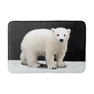 Tapete De Banheiro Polar Bear Cub Painting - Arte Original