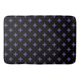 Tapete De Banheiro Polka ultravioleta cruza em preto