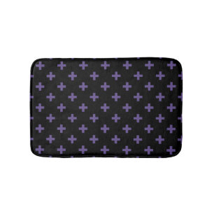 Tapete De Banheiro Polka ultravioleta cruza em preto