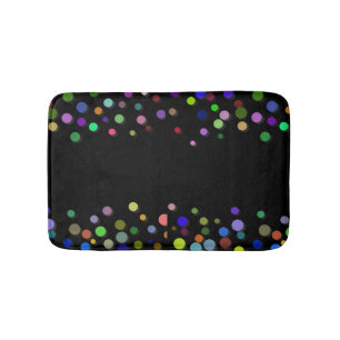 Tapete De Banheiro Polkadots Pretos Personalizados