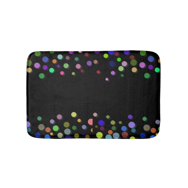 Tapete De Banheiro Polkadots Pretos Personalizados (frente)
