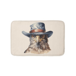Tapete De Banheiro Pombo engraçado usando chapéu de cowboy, aquarela