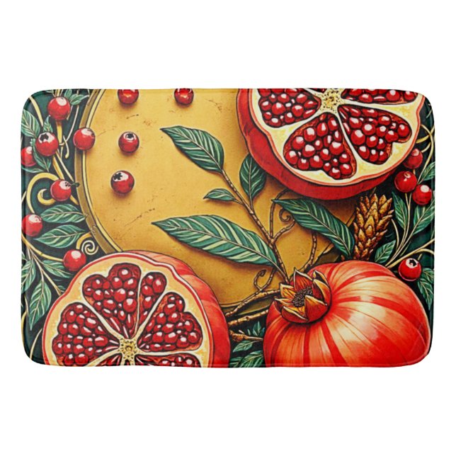 Tapete De Banheiro Pomegranate Elegance Impressão (Frente)