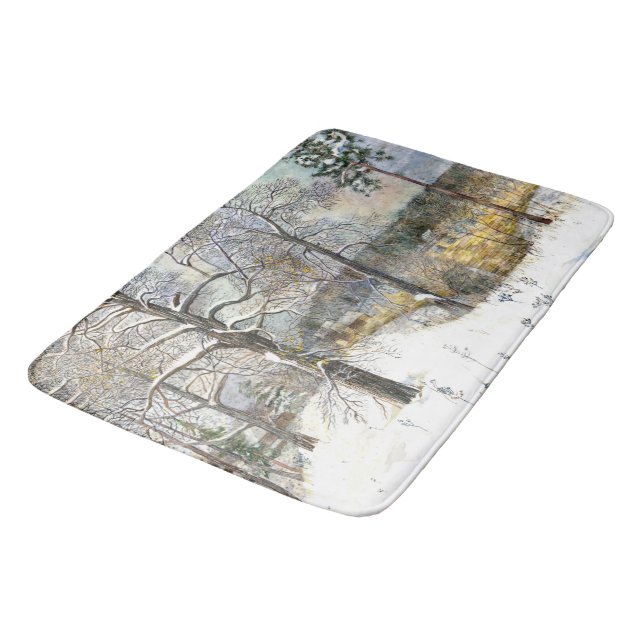 Tapete De Banheiro Ponte de inverno Pasta de Aquarela (Angulado)