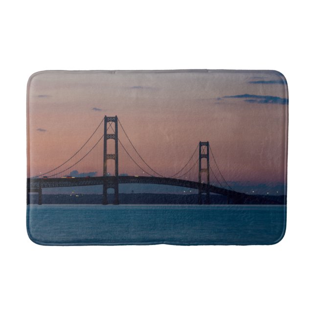 Tapete De Banheiro Ponte Mackinac Em Dusk (Frente)
