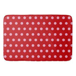 Tapete De Banheiro Ponto Rosa em Vermelho