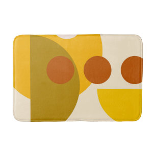 Tapete De Banheiro pontos castanhos abstrato amarelo bege