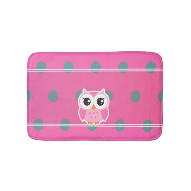 Tapete De Banheiro Pontos Cool da Moda com Coruja Personalizada (frente)