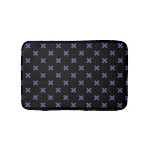 Tapete De Banheiro Pontos de cruz ultravioleta em preto