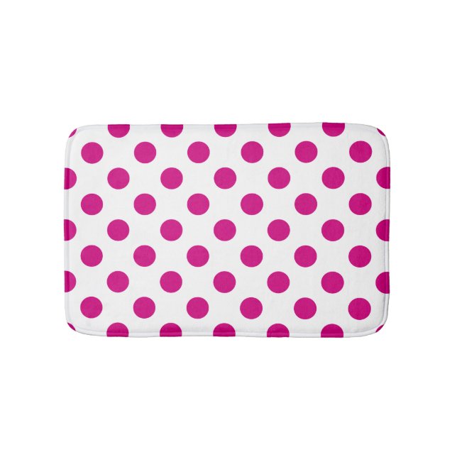 Tapete De Banheiro Pontos polka fúcsia (frente)