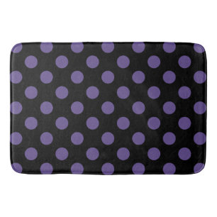 Tapete De Banheiro Pontos polka violeta ultra em preto