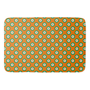 Tapete De Banheiro Pontos Verde/Branco/Laranja Alegre em Laranja
