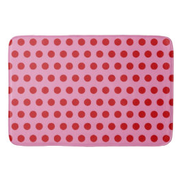 Tapete De Banheiro Pontos Vermelhos Polka em Rosa