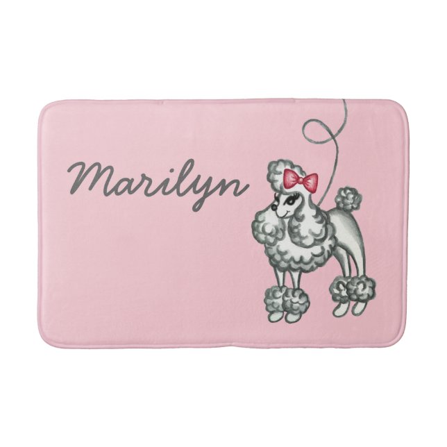 Tapete De Banheiro Poodle Bath Mat Personalizado (Frente)