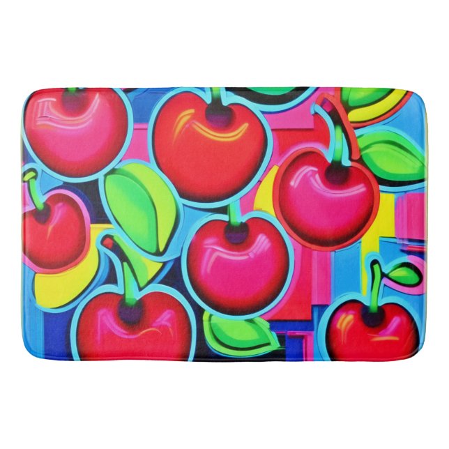 Tapete De Banheiro Pop Art Cherry Burst (Frente)