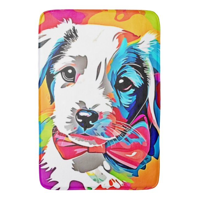 Tapete De Banheiro Pop Art Puppy (Frente Vertical)