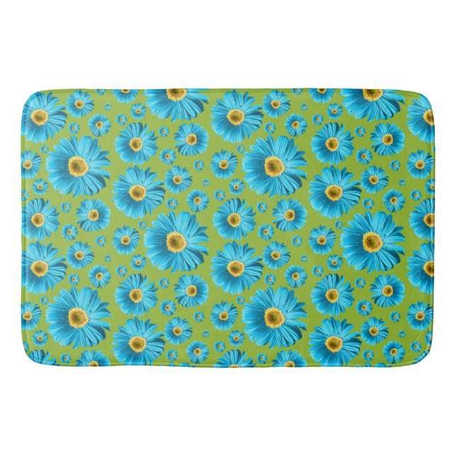 Tapete De Banheiro Pop Daisy Aqua Blue (Frente)