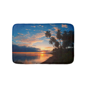 Tapete De Banheiro Por do sol tropical da ilha havaiana