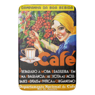 Tapete De Banheiro Poster do anúncio do vintage do café de Bebida d