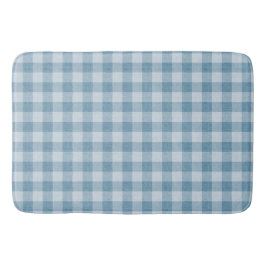 Tapete De Banheiro Powder  Blue Gingham Buffalo Check Linen Texture